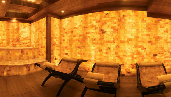 The soothing Himalayan Sea Salt Halotherapy Lounge at the spa. The soothing Himalayan Sea Salt Halotherapy Lounge at the spa.