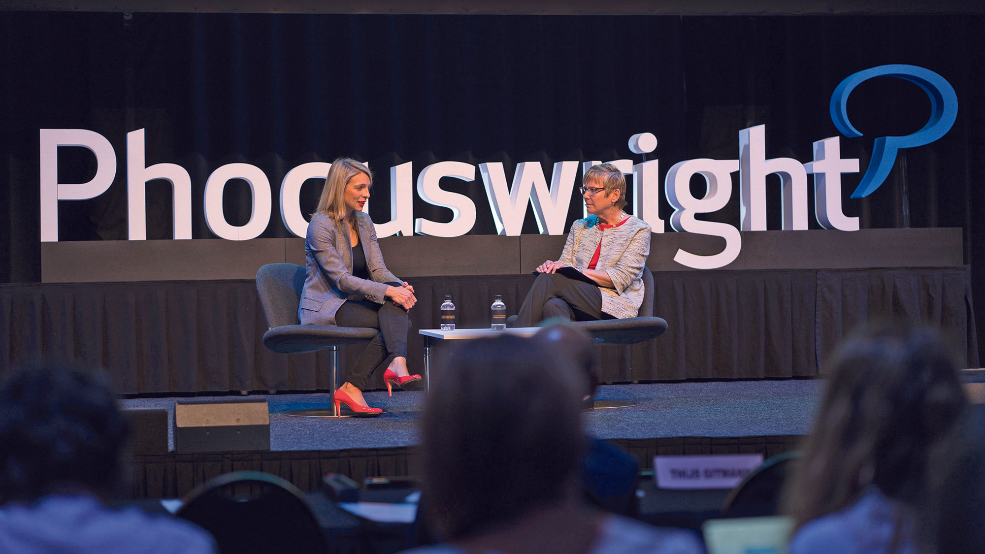 AccorHotels chief digital officer Maud Bailly (left) is interviewed by Phocuswright senior vice president of research Lorraine Sileo at the Phocuswright Europe conference.