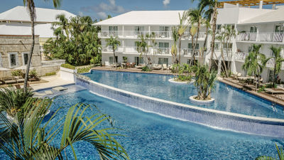 The cascade pool at the Excellence Punta Cana.