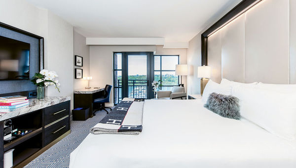 A guestroom at the InterContinental Washington D.C. — The Wharf. A guestroom at the InterContinental Washington D.C. — The Wharf.