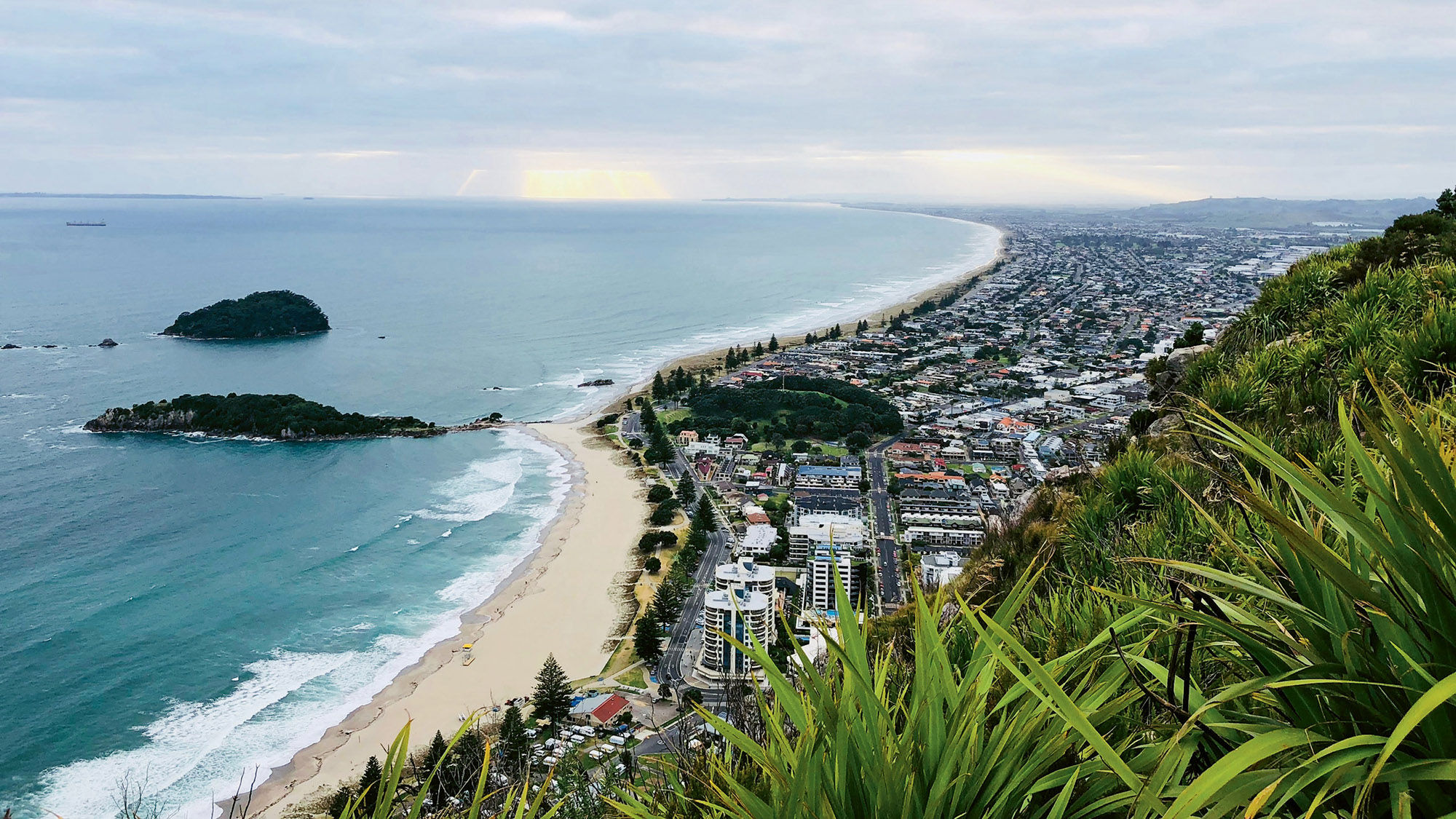 The view from Mount Maunganui in the Bay of Plenty region of New Zealand’s North Island, which is also home to Comvita headquarters in Paengaroa.