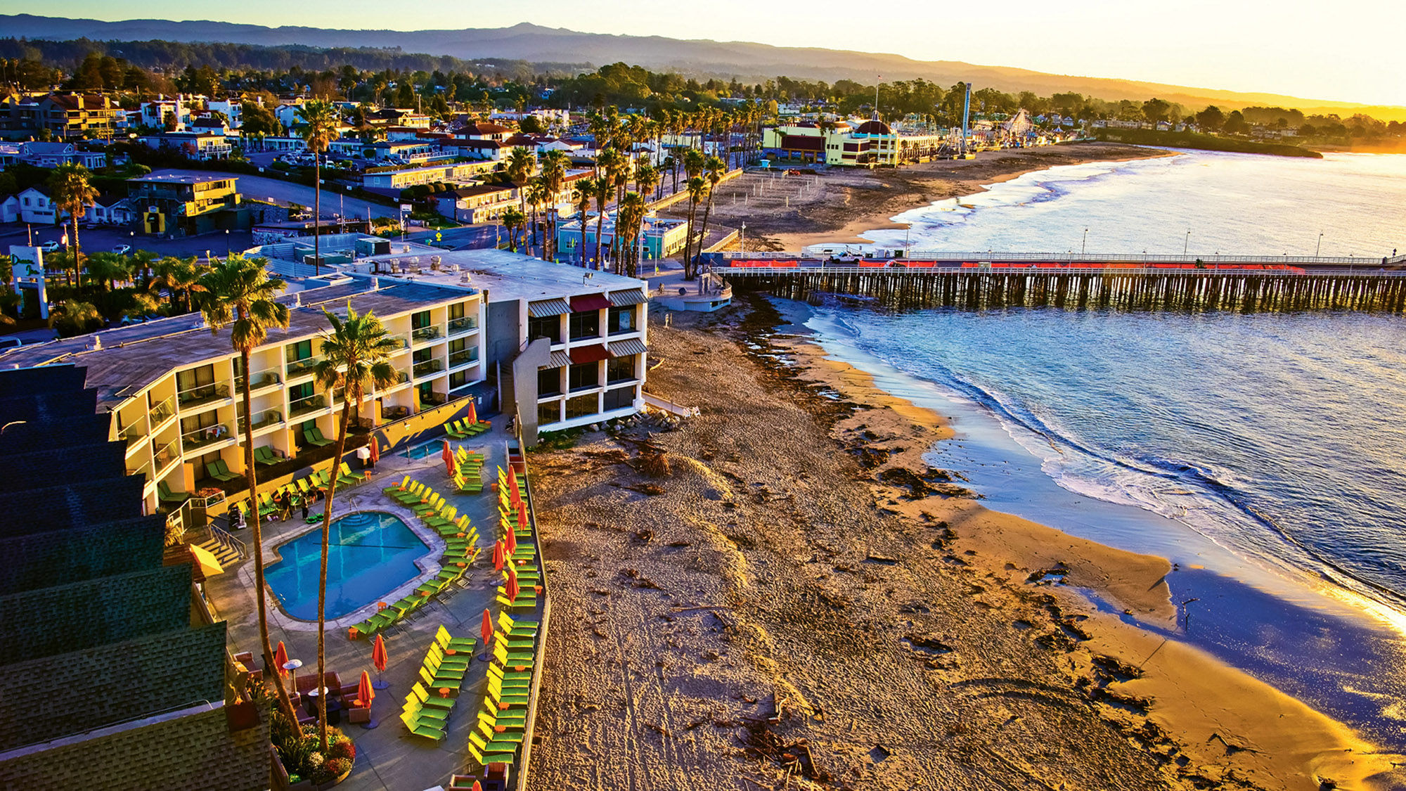 Santa Cruz’s beachside Dream Inn is a stone’s throw from the city’s famous boardwalk.