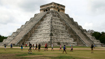 The Temple of Kukulcan at the center of Chichen Itza in the Mexican state of Yucatan.
