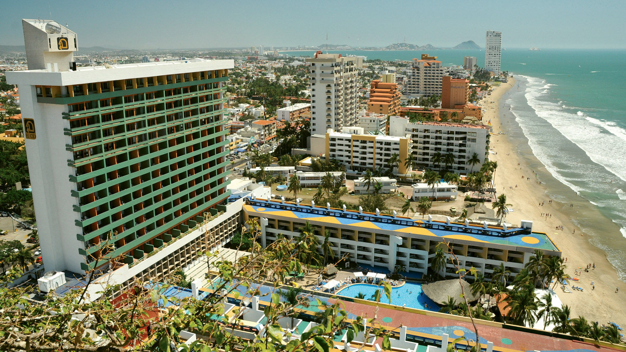 The 390-room El Cid El Moro Beach is located directly on the beach in Mazatlan’s Golden Zone.