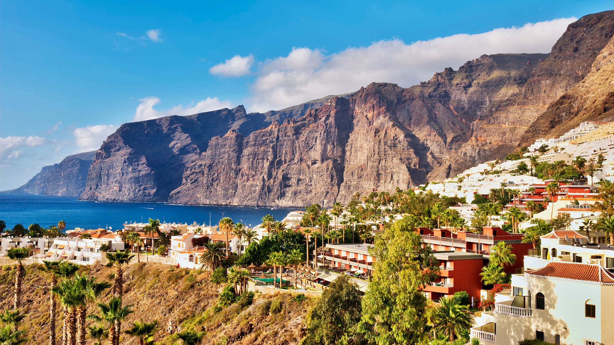 The resort town of Los Gigantes on Tenerife in the Canary Islands.