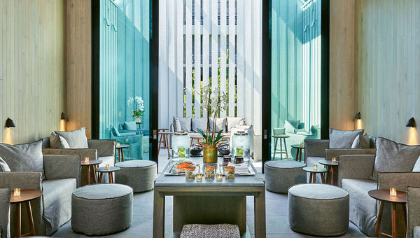 The hotel’s Atrio Spa features an aromatherapy blending bar for personalized treatments.