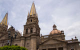 The Guadalajara Cathedral dates to the 16th century. Earthquakes destroyed the original towers and dome, which were rebuilt in 1854.