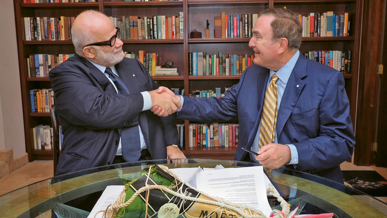 Silversea chairman Manfredi Lefebvre d'Ovidio (left) was initially focused exclusively on securing a minority investor. He later considered selling a majority stake in Silversea after discussions with RCCL's Richard Fain (right).