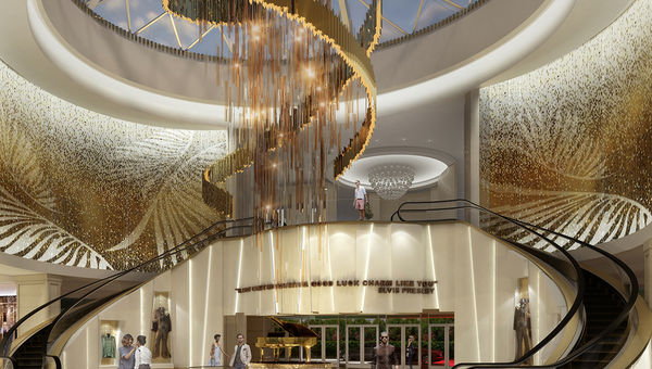 Artist's rendering of the re-imagined atrium at the Seminole Hard Rock Hotel & Casino in Tampa.