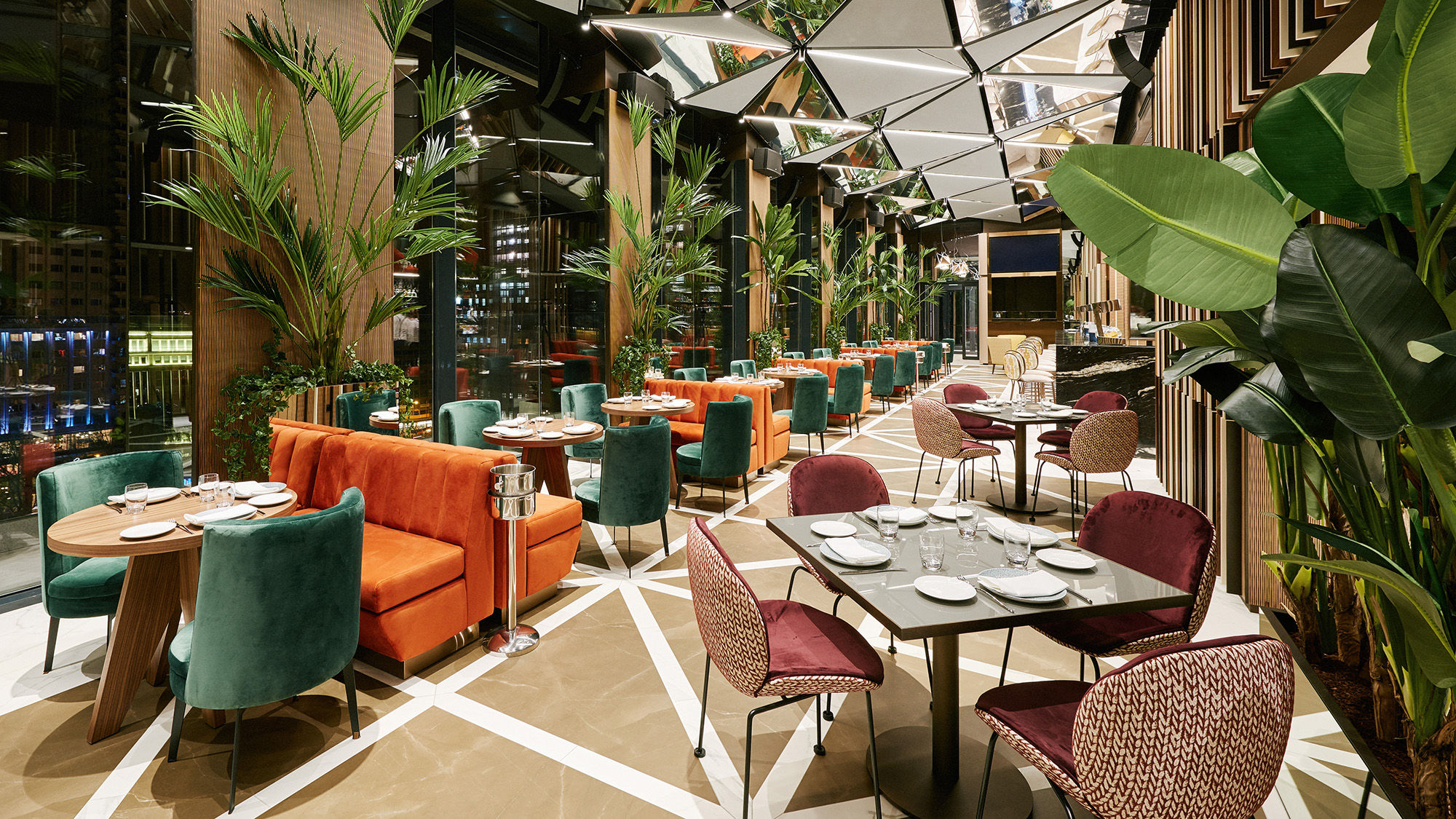 The Ginkgo Sky Bar & Restaurant at VP Plaza Espana Design in Madrid.