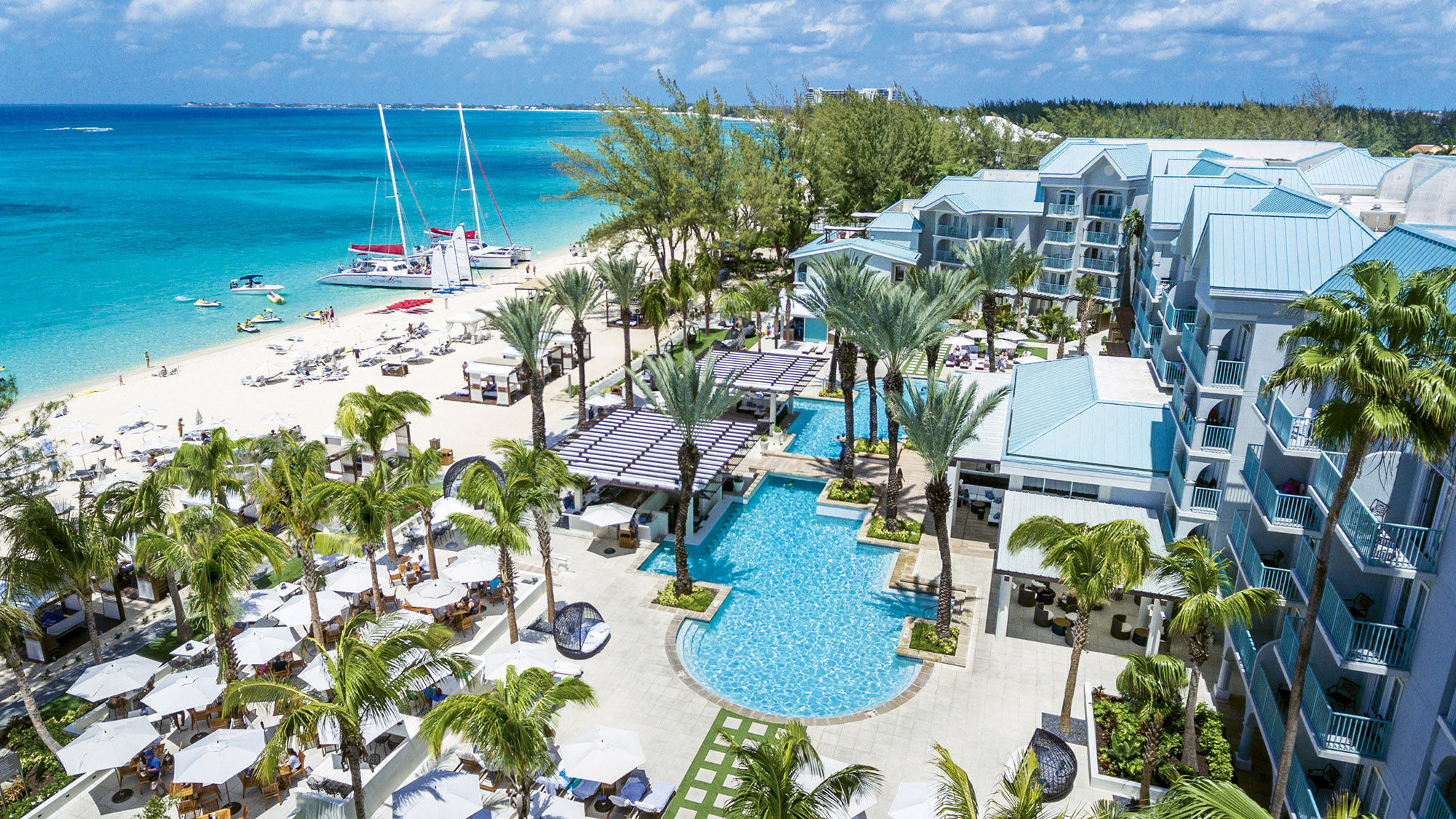 The pool area and expansive space along Seven Mile Beach at the Westin Grand Cayman, which is coming off a $50 million renovation.