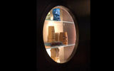 This circular niche for curios is typical tiki design.