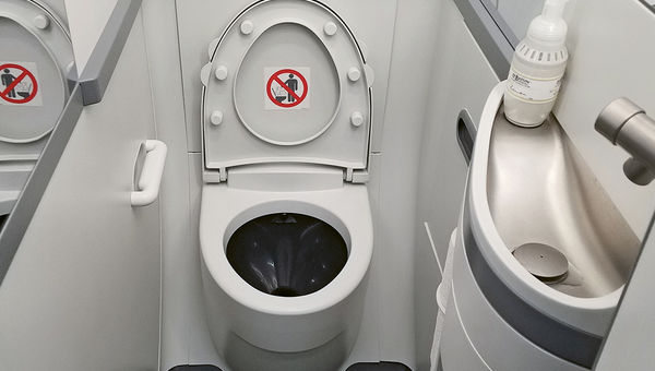 Boeing's Spacewall lavatory on an American 737 Max 8. Boeing's Spacewall lavatory on an American 737 Max 8.