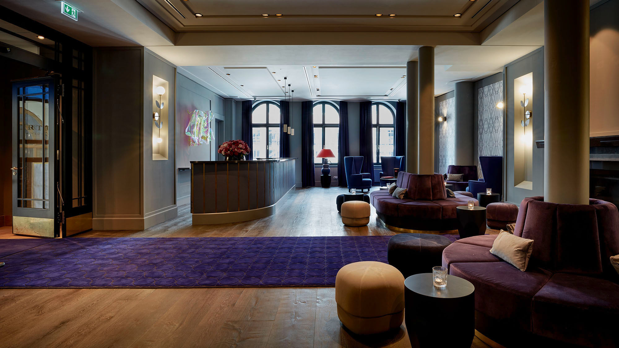 The lobby of Tortue Hamburg, a Design Hotels property.
