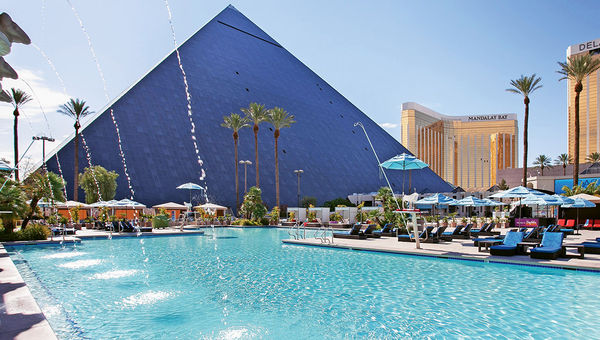 Luxor’s North Pool is the scene of Temptation Sundays, the long-running LGBTQ pool party in Las Vegas. Luxor’s North Pool is the scene of Temptation Sundays, the long-running LGBTQ pool party in Las Vegas.