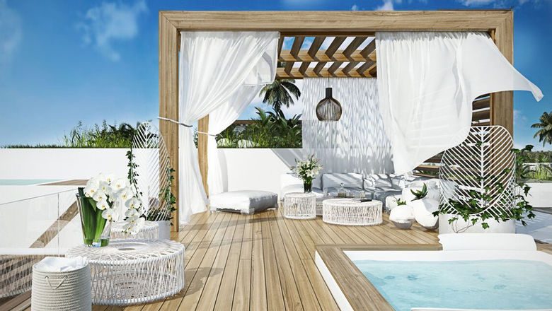 Rendering of a suite sundeck at the Turks Cay Resort & Marina.