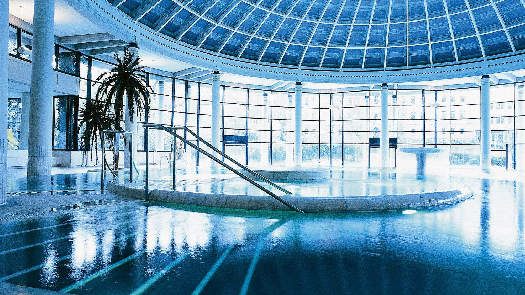 Thermal baths in Baden-Baden have made the southwest German city a popular wellness destination. Pictured, the glass-domed Caracalla Spa.