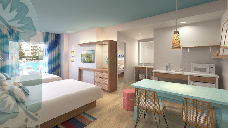 A two-bedroomm suite at the Surfside Inn & Suites at Universal Orlando Resort.