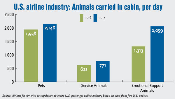 Permitting emotional support animals on planes becomes hot potato for DOT
