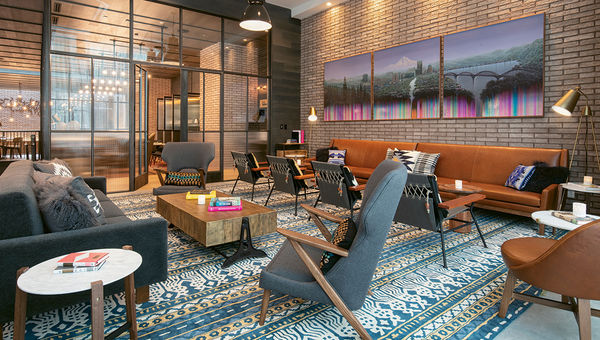 Decor at the Canopy by Hilton Portland Pearl District includes raw steel, Pendleton wool fabrics, industrial touches and artwork procured through Portland galleries. Decor at the Canopy by Hilton Portland Pearl District includes raw steel, Pendleton wool fabrics, industrial touches and artwork procured through Portland galleries.