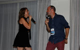 Andrea Wright and Scott Radesi from Playa Hotels & Resorts kick off the first-ever GTM Karaoke After-Party, sponsored by Playa Hotels & Resorts.