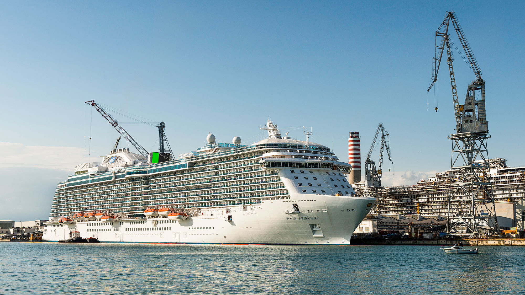 The Royal Princess, shown here in the Monfalcone shipyard in 2013, was the first of the current class of Princess Cruises ship. The new class, also to be built at Fincantieri's Monfalcone yard, will be 20% bigger.
