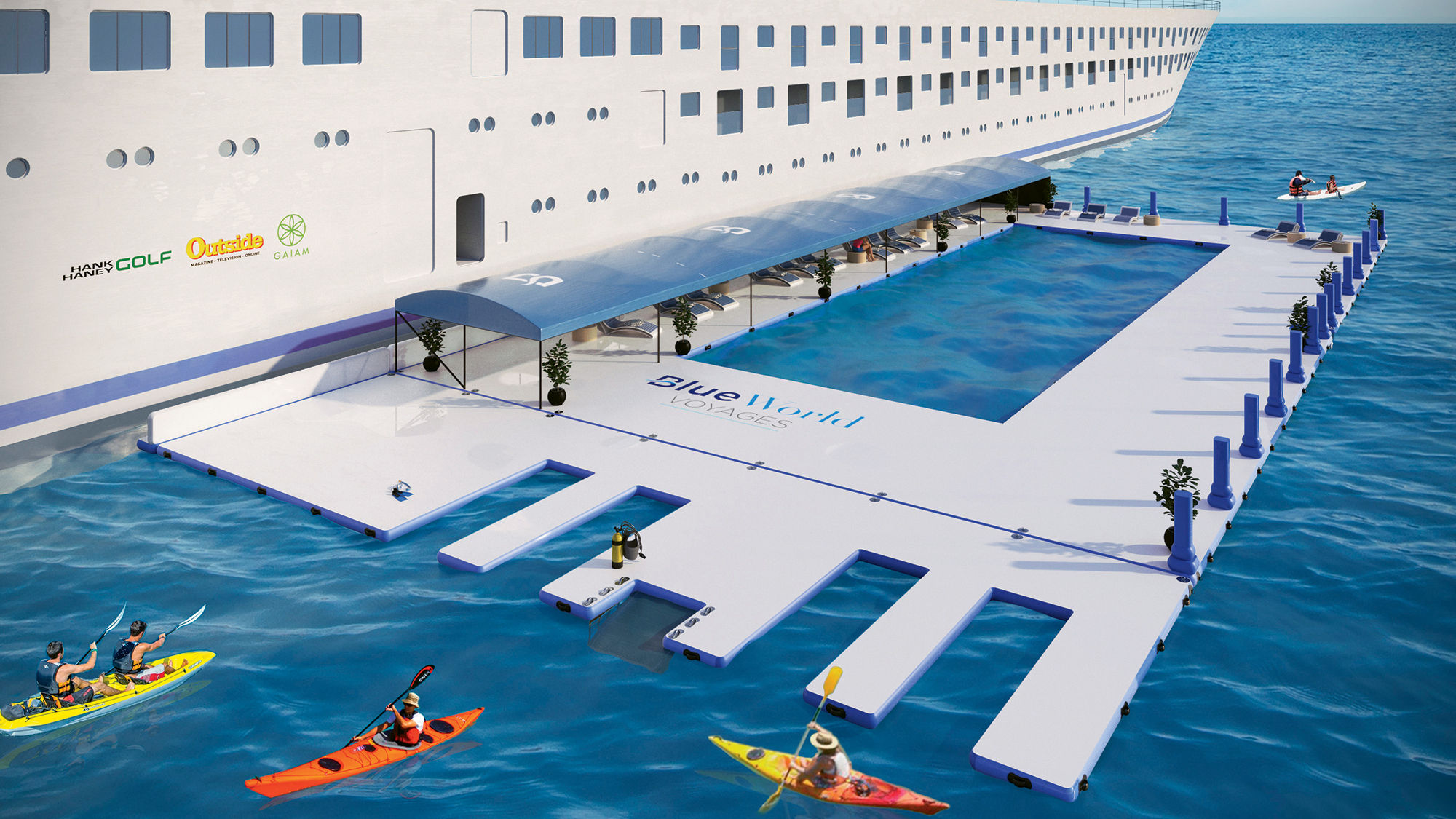 Blue World Voyages' ship will have a unique floating lap pool.