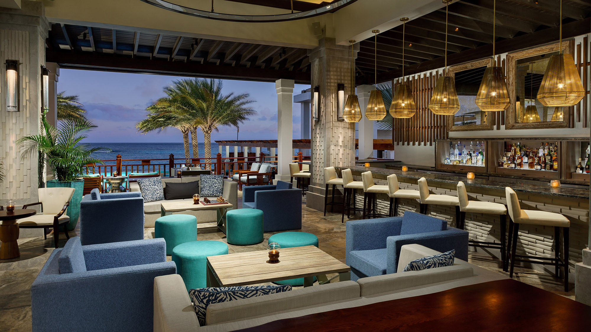 The new Bohio Bar and Lounge, which takes the place of the Bar & Lounge, at the Zemi Beach House in Anguilla.
