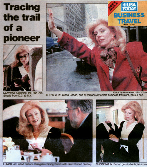 A USA Today special section on business travel in 1990 featured Bohan. A USA Today special section on business travel in 1990 featured Bohan.