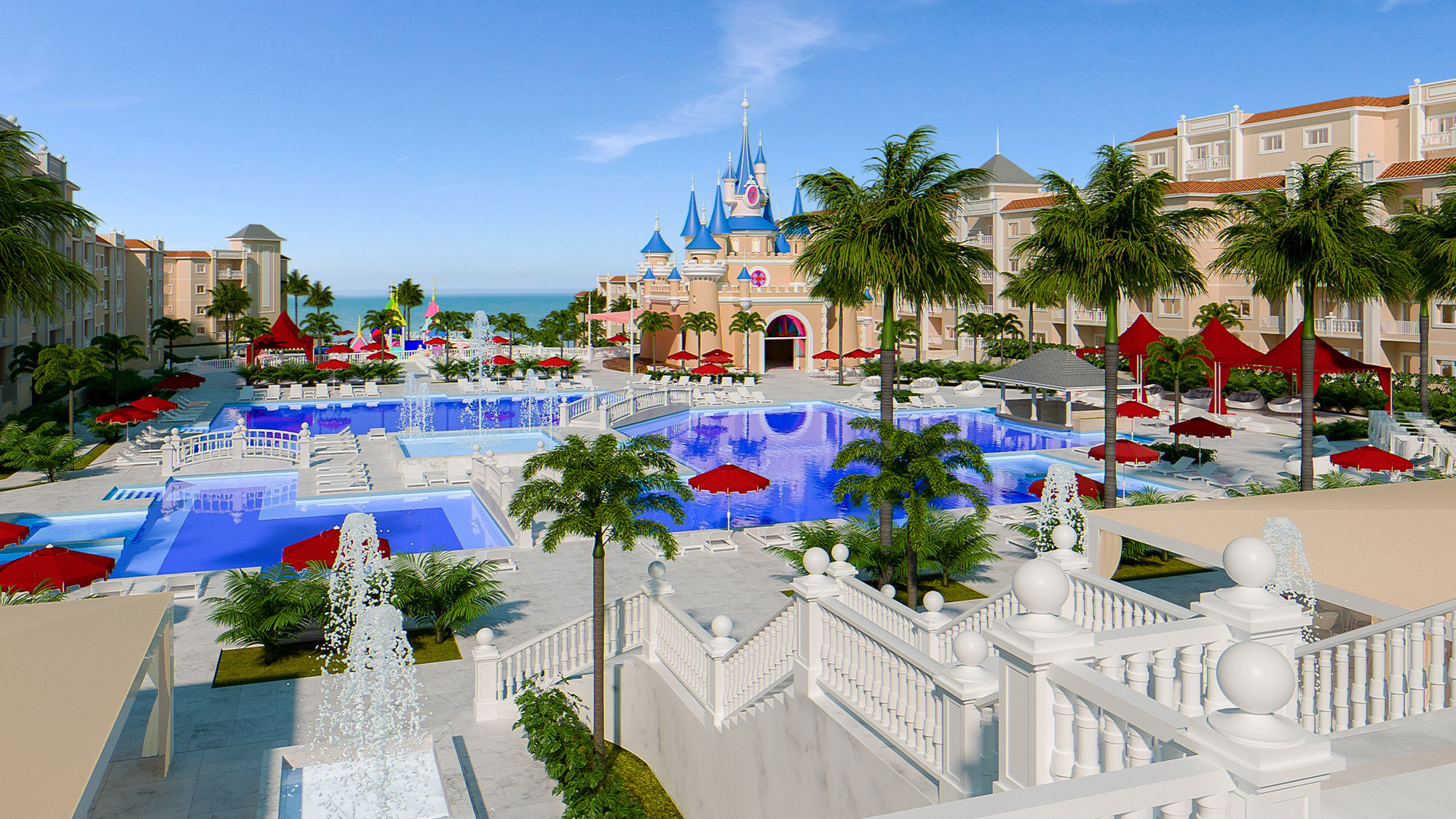 The pool area at Fantasia Bahia Principe Tenerife, set to open in November on Tenerife's Costa San Miguel.
