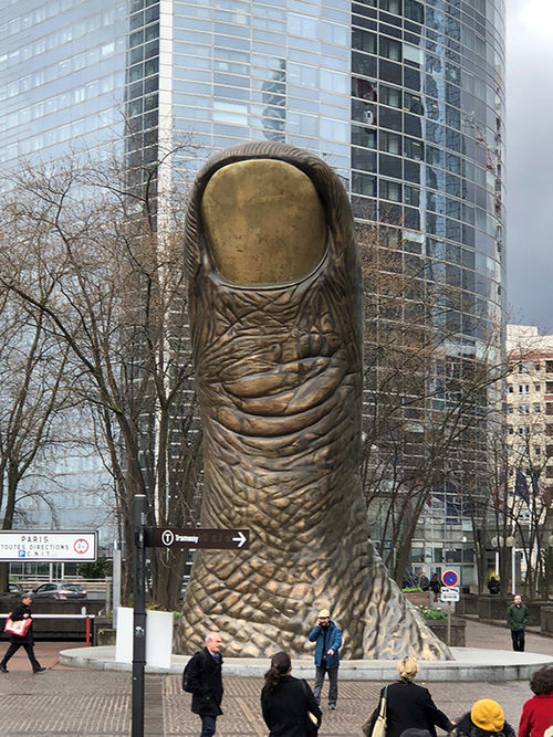 "Thumb," by Cesar is one of several pieces of street art on display throughout Paris' La Defense district. "Thumb," by Cesar is one of several pieces of street art on display throughout Paris' La Defense district.