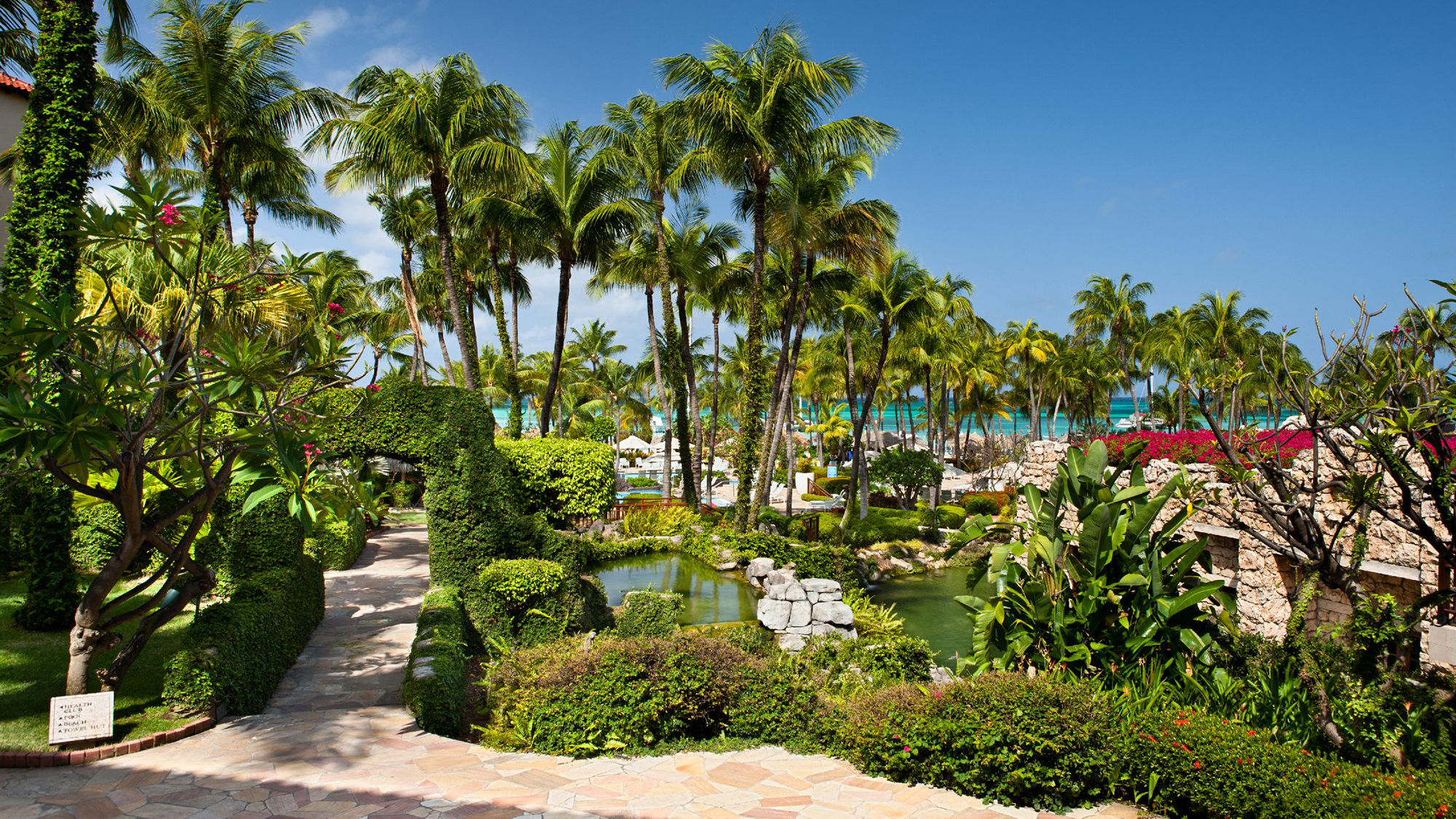 Gardens and grounds are a focal point of the Hyatt Regency Aruba Resort Spa & Casino.