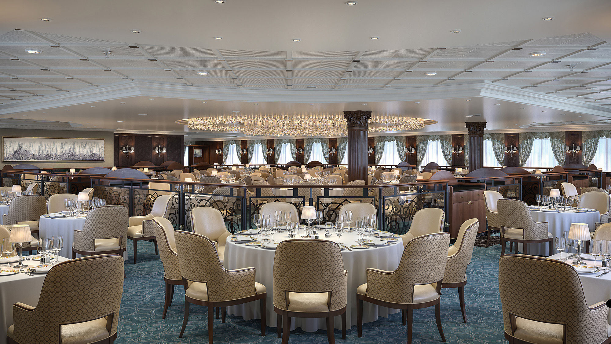 The dining room will be redone on Oceania's R-class ships.