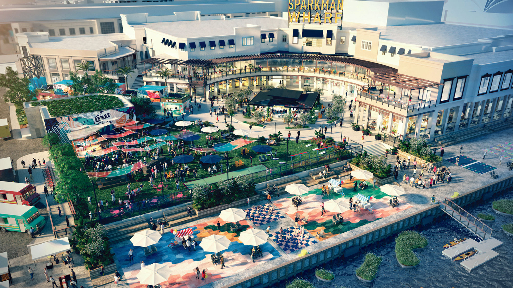 Rendering of the Sparkman Wharf site at Water Street Tampa.