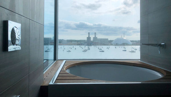 The bath in the new Spa Suite on the Azamara Pursuit. The bath in the new Spa Suite on the Azamara Pursuit.