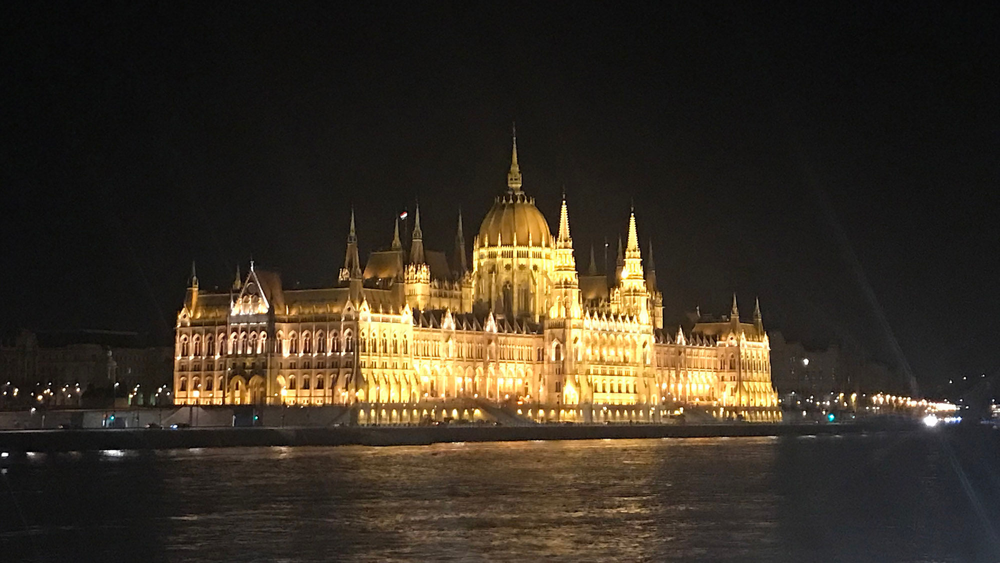 A view of Hungary's Parliament building on an illumination cruise in 2018.