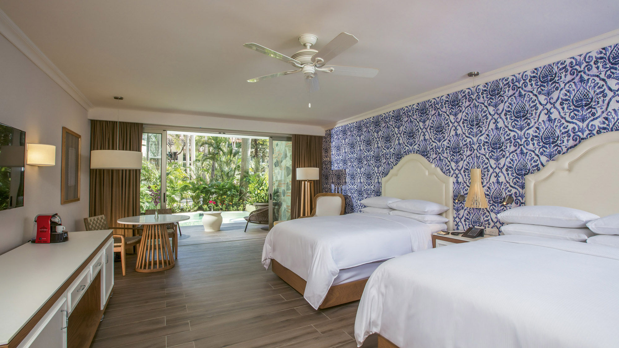 The plunge pool beckons outside the sliding doors of a Swim-out suite at the Hacienda, the new adults-only section at the Hilton Puerto Vallarta.