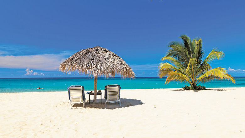 The beach at the Jamaica Inn.