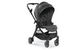 This from-birth modular stroller should take some of the sting out of traveling with little ones in that it is compact, easily foldable with one hand with the reversible stroller seat on, weighs only 19.6 pounds and is but 39 inches high. The Baby Jogger City Tour LUX Stroller offers five riding options, has a hand brake for dependable parking and an all-wheel suspension with four tires, the front two of which swivel and can be locked. The stroller fits most airlines' overhead bins or can be easily checked in its dedicated carry bag.