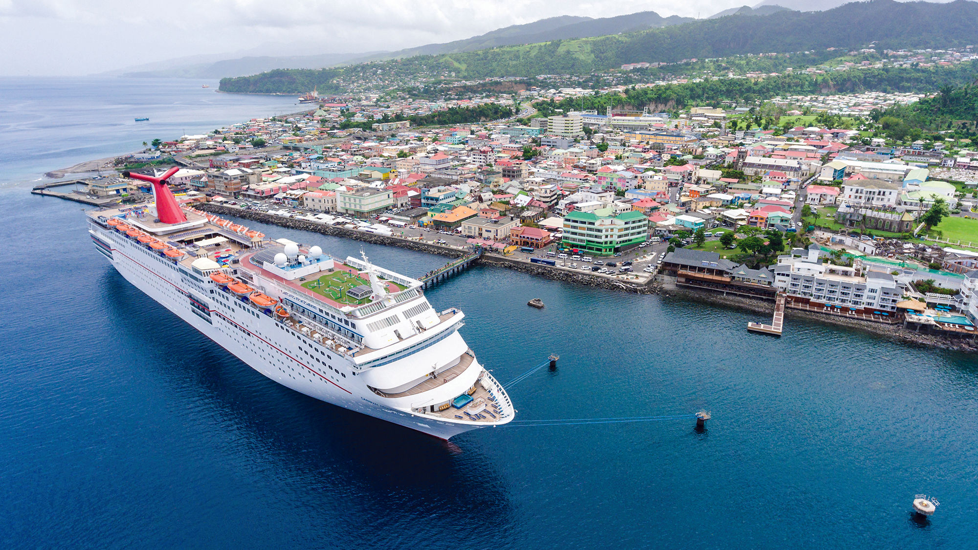 The Carnival Fascination visits Dominica on July 10, its first of 10 scheduled calls there this year.