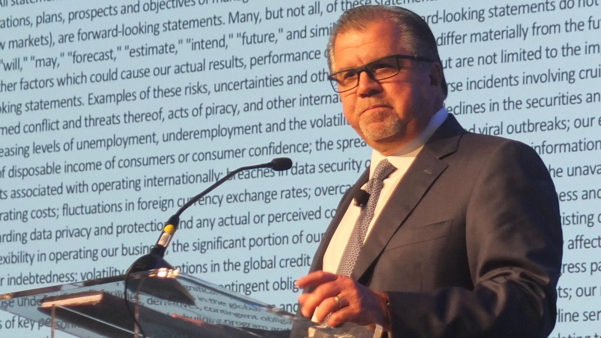 Norwegian Cruise Line Holdings CEO Frank Del Rio addressed agents at the Signature Travel Network 2018 Owners' Meeting.