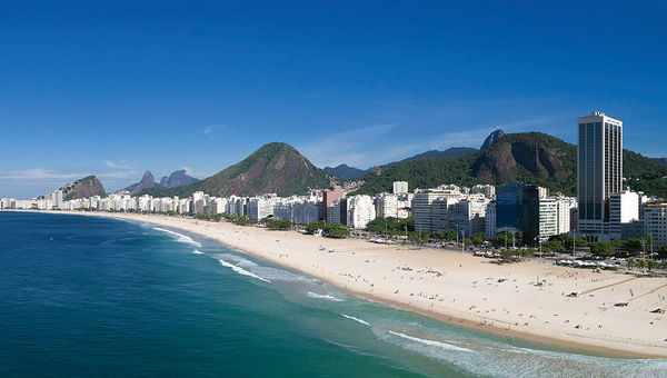The Hilton Copacabana dominates Copacabana Beach as the tallest building on the strand. The Hilton Copacabana dominates Copacabana Beach as the tallest building on the strand.