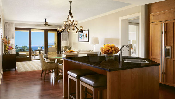 One of the Montage Kapalua Bay’s 50 residence-style units after a redesign that was partly inspired by the Hawaiian term ahupuaa, meaning “from the mountains to the sea.” One of the Montage Kapalua Bay’s 50 residence-style units after a redesign that was partly inspired by the Hawaiian term ahupuaa, meaning “from the mountains to the sea.”