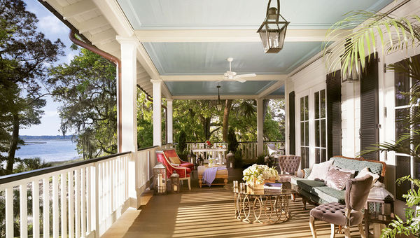 The ballroom veranda on the property, which also includes two clapboard chapels, making it an ideal location for destination weddings.