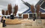 The Rooftop Garden, featuring abstract tree sculptures, will be part of the outdoor lounge area for suite guests.