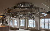 This chandelier in the Cosmopolitan restaurant, another of the main dining venues, shows the asymmetry that is a design element in many parts of the Celebrity Edge.