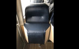 The lifeboat/tenders on the Celebrity Edge have been made more luxurious with the addition of upholstered bucket seats instead of benches or molded plastic chairs. The bottom of the seat holds a life jacket.
