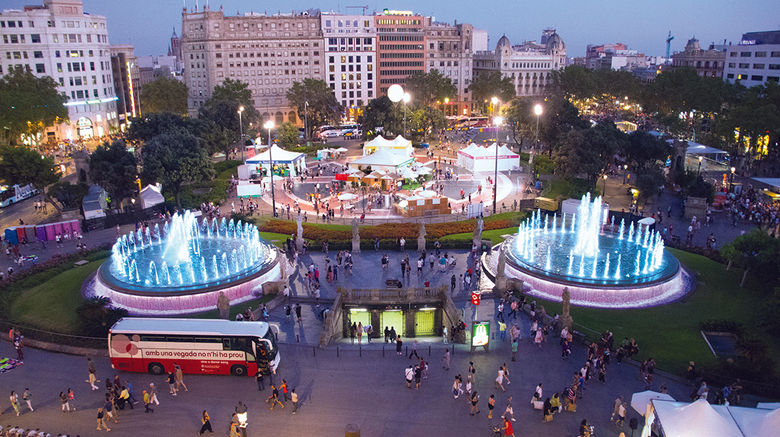 At the invitation of the Iberostar Paseo de Gracia, destinations editor Eric Moya visited Barcelona as festivities were underway for the Roman Catholic feast holiday of La Merce. Pictured, Catalonia Square as seen from the hotel.