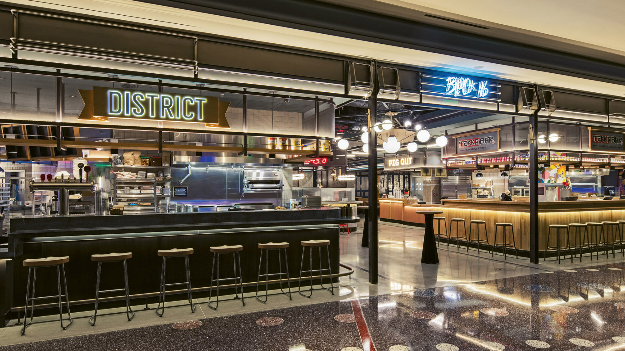 The Block 16 Urban Food Hall gathers dining concepts from six of the country’s “foodie capitals” in one place.