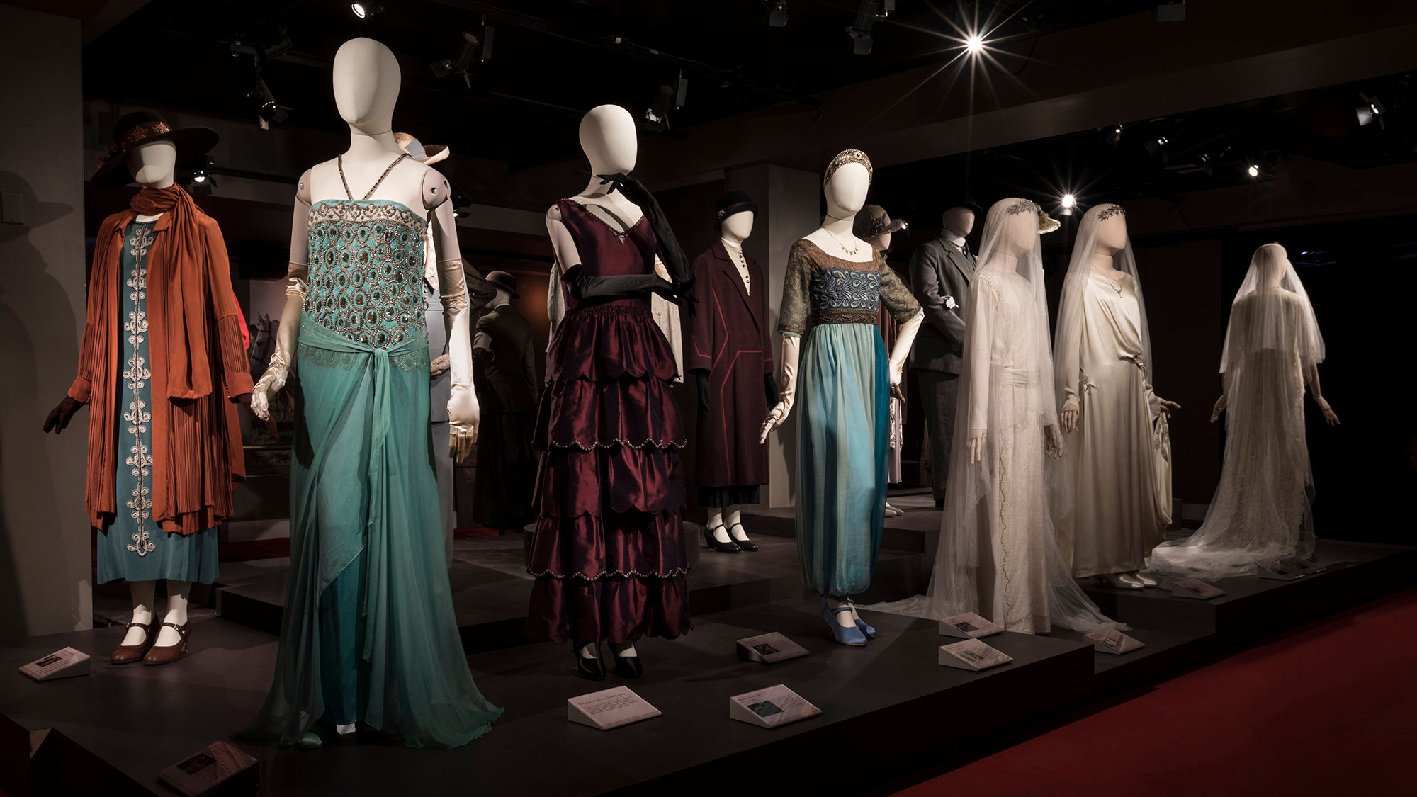 Some of the costumes on display at "Downton Abbey: The Exhibition."